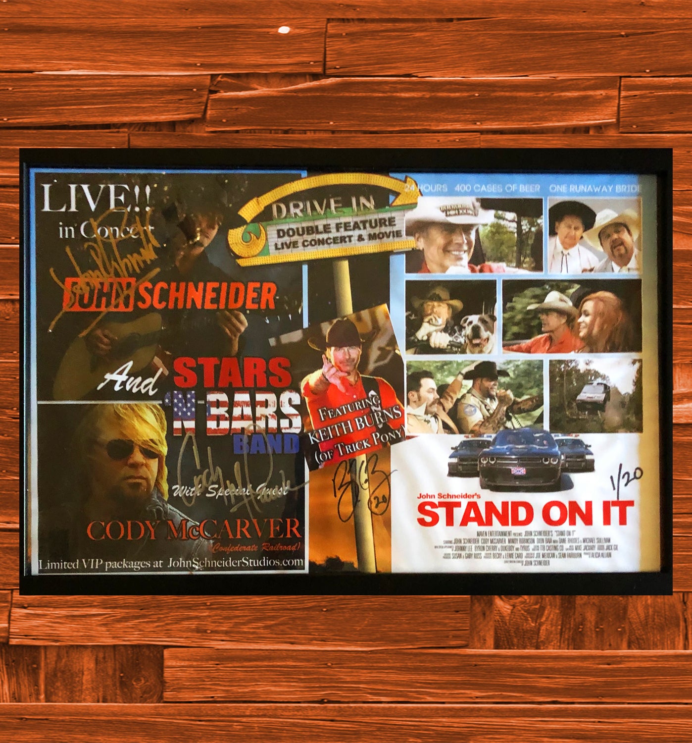 Limited Edition Autographed 2020 "Stand On It" Drive-in Poster with frame